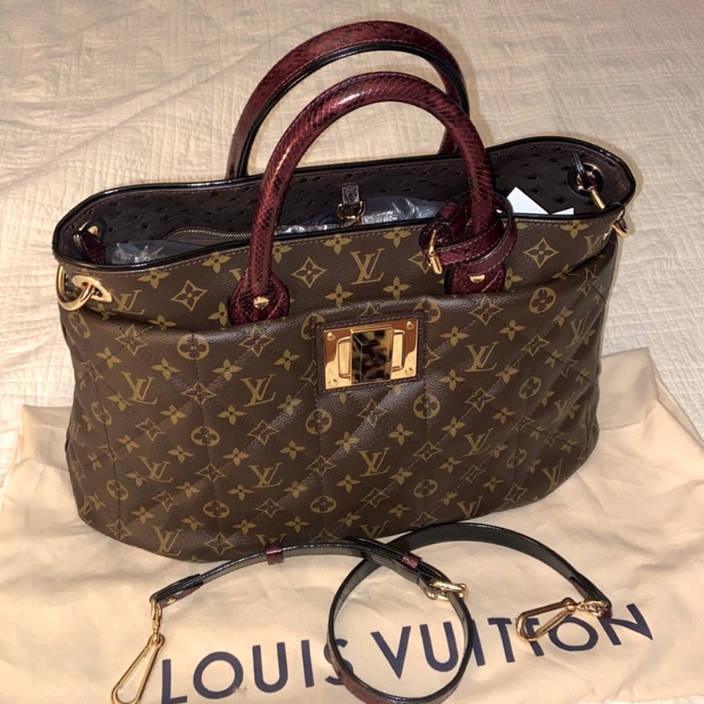 Louis Vuitton GM exotic leather/mono print bag